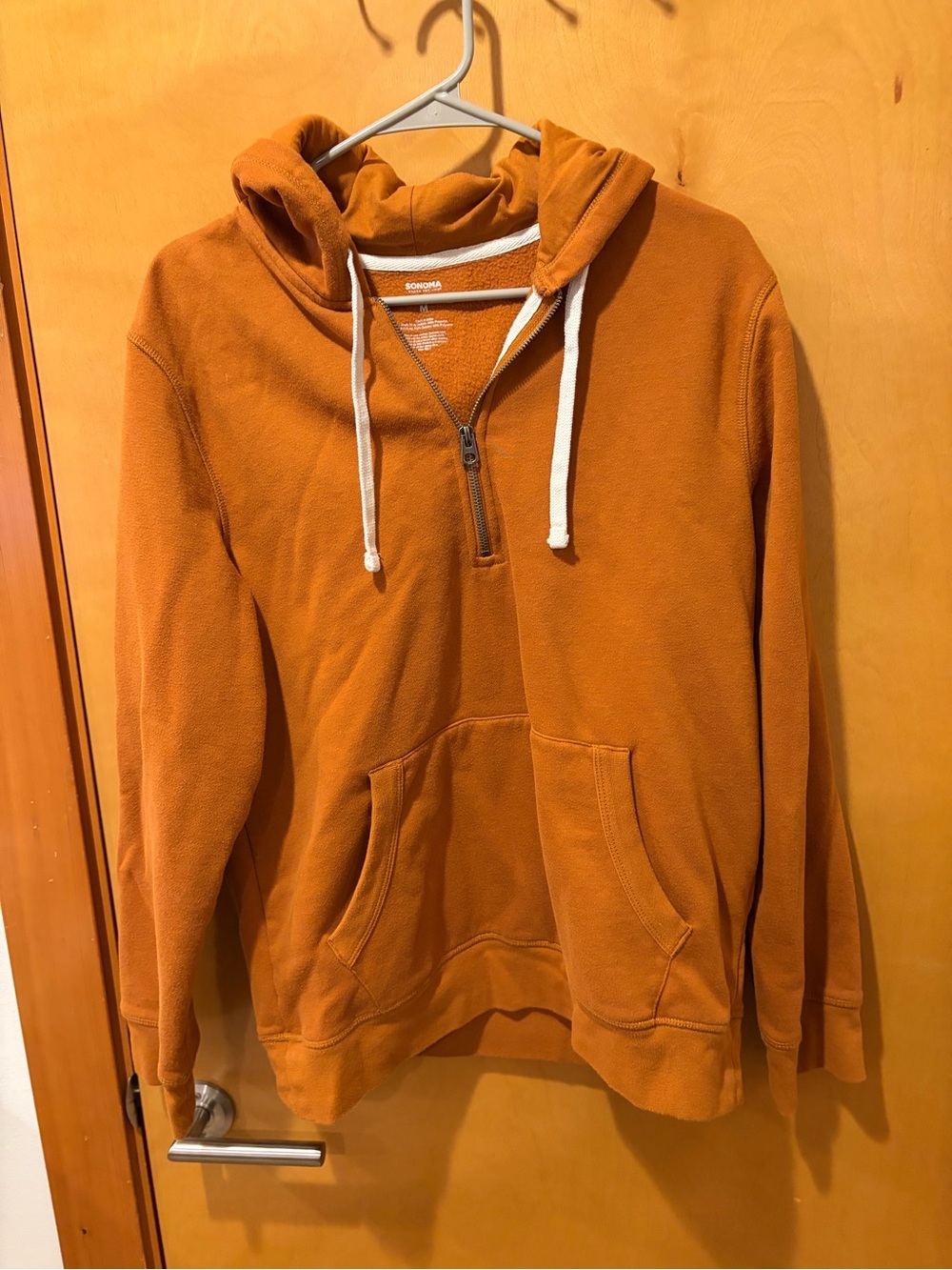 Sonoma Men's Zip-Up pullover Hoodie in Rust M orange